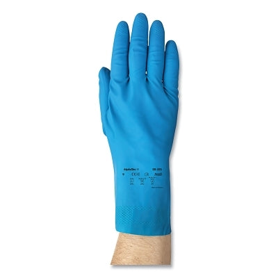 88-356 Light-Duty Natural Latex Rubber Gloves, Size 10, Blue