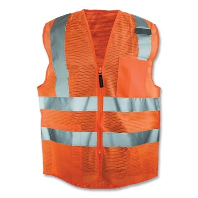 Class 2 Mesh Vests with 3M Scotchlite Reflective Tape, 3X-Large, Hi-Viz Orange