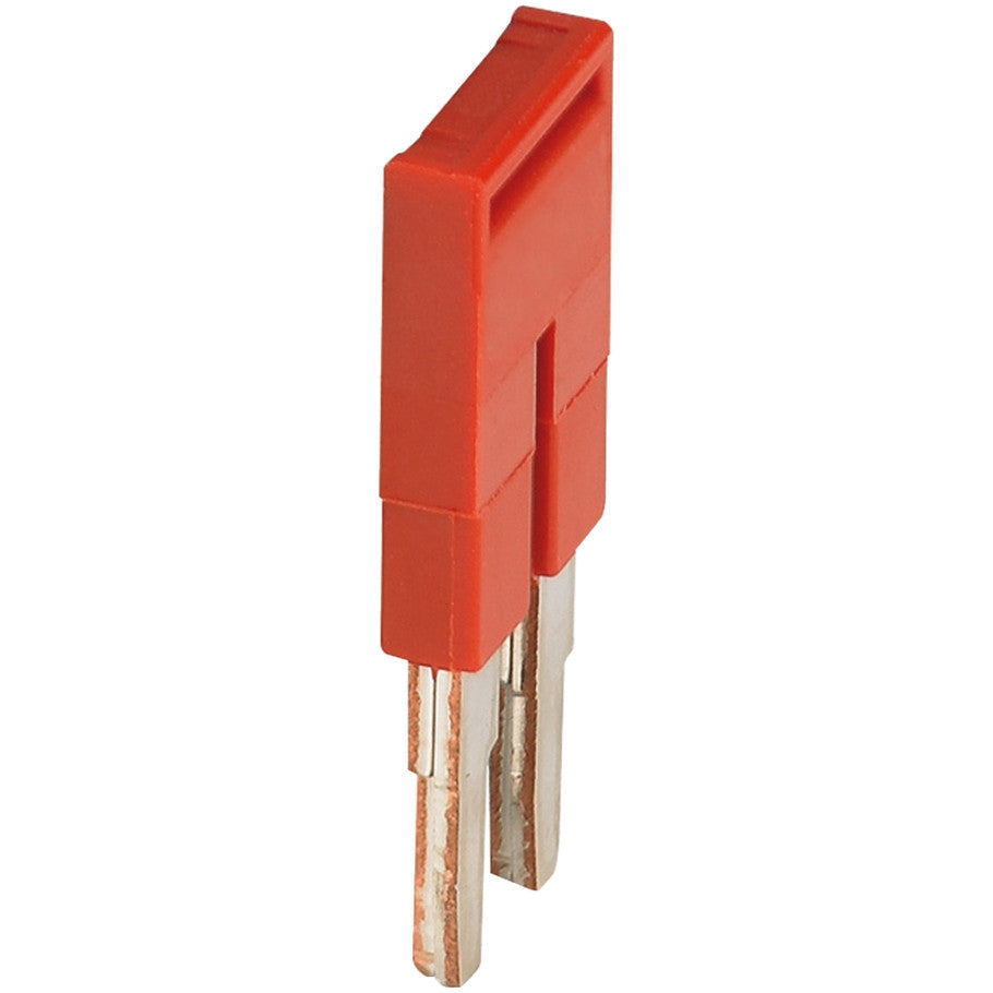 Plug-In Jumper, Use with 2.5mm Terminal Blocks, Red, 2-Pole