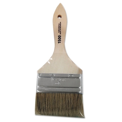 White Chinese Bristle Paint Brush, 3/8 in Thick x 3 in W, Wood Handle