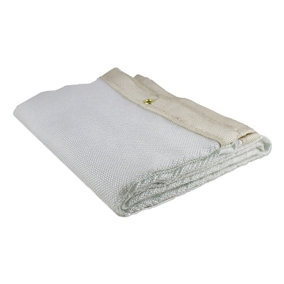Uncoated Fiberglass Light-Duty Welding Blanket, 6 ft W x 8 ft L, 18 oz, with Grommets, White