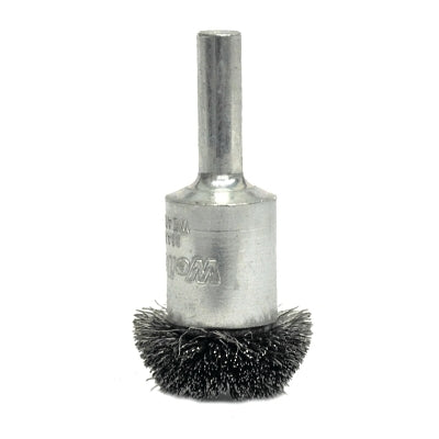 Stem-Mounted Circular Flared End Brush, Stainless, 3 in x 0.006 in, 16,000 rpm
