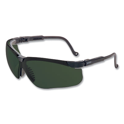 Uvex Genesis Safety Eyewear, S3208HS, Shade 5.0 Tint, HydroShield Anti-Fog Coating, Polycarbonate Lens/Frame, Black