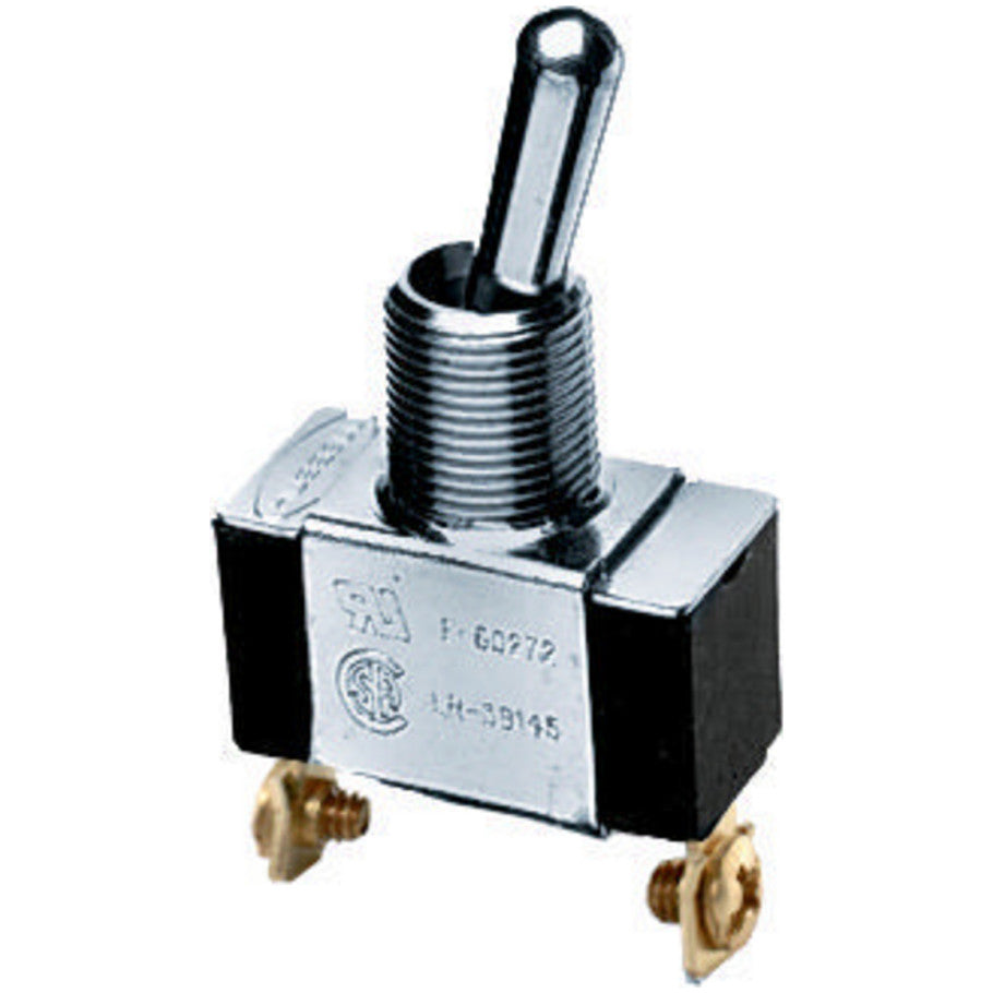 Heavy Duty Panel-Mount 10A 250VAC/20A 125VAC 3/4 HP SPST Bat Handle Switch With Screw Terminals
