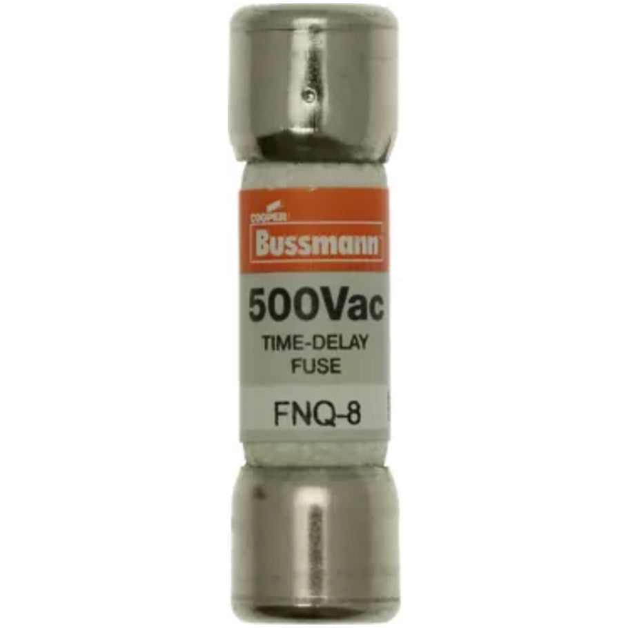 FNQ Series Time Delay Supplemental Fuse, Fiber Tube, 8A, 500V, 13/32 x 1-1/2 in., Color Code Orange