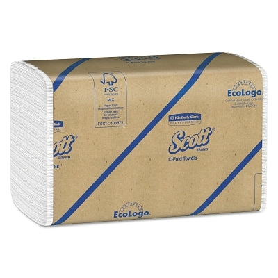 C-Fold Paper Towel, White, 10.125 in W x 13.15 in L, 200 Sheets/PK, 12 PK/CA