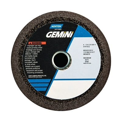 Gemini 57A AO Non-Reinf Portable Snagging Wheels, 4 in Dia, 2 in Thick, 16 Grit