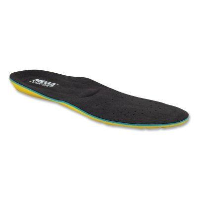 MegaSole Gel Anti-Fatigue Insole, Men's 06 and 07/Women's 08 and 09, Gel Enhanced/ Dual Layer Memory Foam, Yellow/Blue/Black