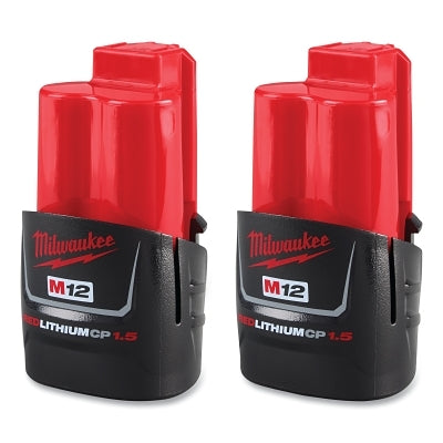 M12 REDLITHIUM Compact (CP) Battery Pack, 12 V, 1.5 Ah, 2 Pack
