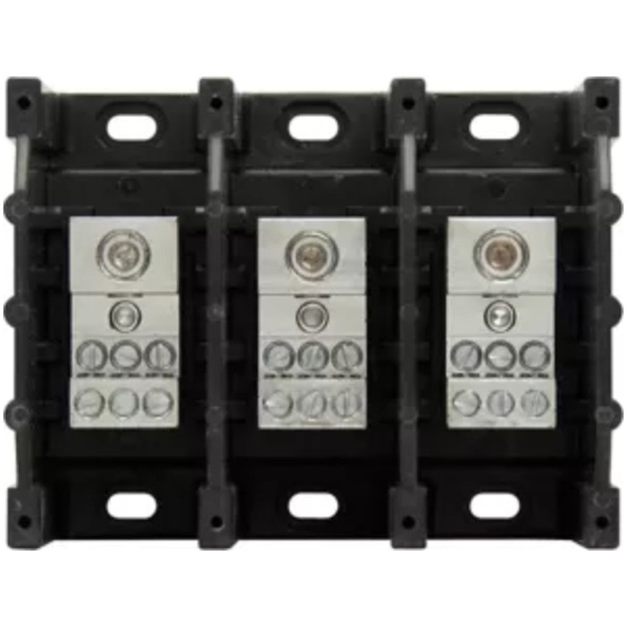 Power Distribution Block, 600V AC/DC, 175A Splicer Connection, Line 2/0- 14CU 2/0- 8AL, Load (6) 4- 14CU  4- 8AL, 3-Pole