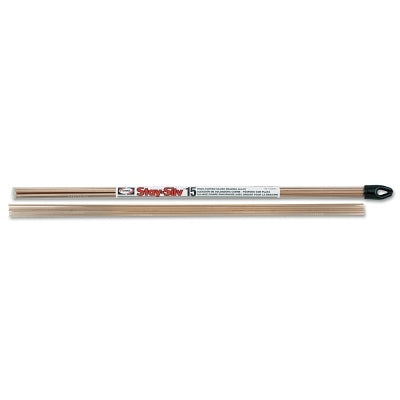 Stay-Silv 15 Flat Brazing Alloy Filler Metal, Flat Rods, 0.050 in x 1/8 in dia x 20 in L, 1 lb, Tube