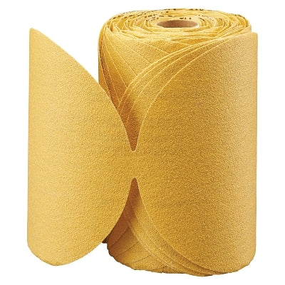 Gold Aluminum Oxide Dri-Lube Paper Discs, Seeded Gel, 5 in Dia., P120 Grit, Roll