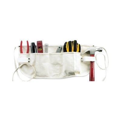 5-Pocket Canvas Waist Apron, Fits 29 in to 50 in Waist, White