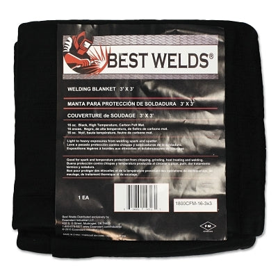 Welding Blanket, 8 ft W, 6 ft L, Carbon Fiber, Black, 0 F to 3,000 F