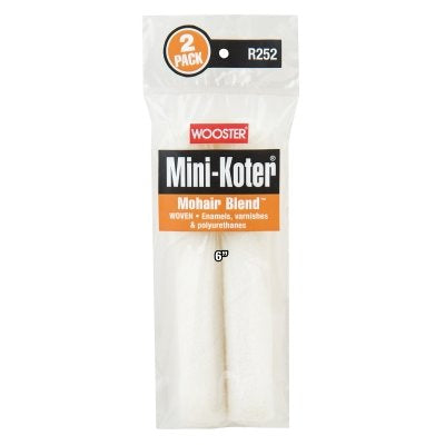 Mohair Blend Mini-Koter Mini Roller Covers, 2 Pack, 6 in, 1/4 in Nap Length