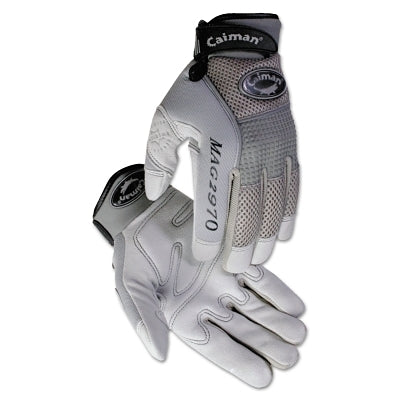 2970 Deerskin Padded Palm Knuckle Protection Mechanics Gloves, 2X-Large, Gray