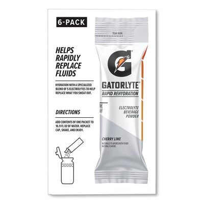 Gatorlyte Rapid Rehydration Powder Stick, Watermelon, 16.9 oz, 6 sticks/PK, 8PK/CA