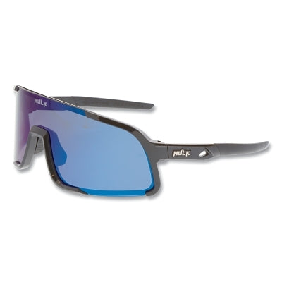 Hulk HK4 Series Safety Glasses, Blue Diamond Mirror, MAX36 Dual Coating, Black Polycarbonate Frame