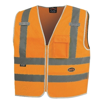 6855U/6856U Hi-Vis Multi-Pocket Safety Vest, Large, Orange