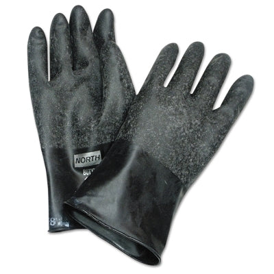 Chemical Resistant Butyl Gloves, Size 8, Black, 13 mil, Grip-Saf