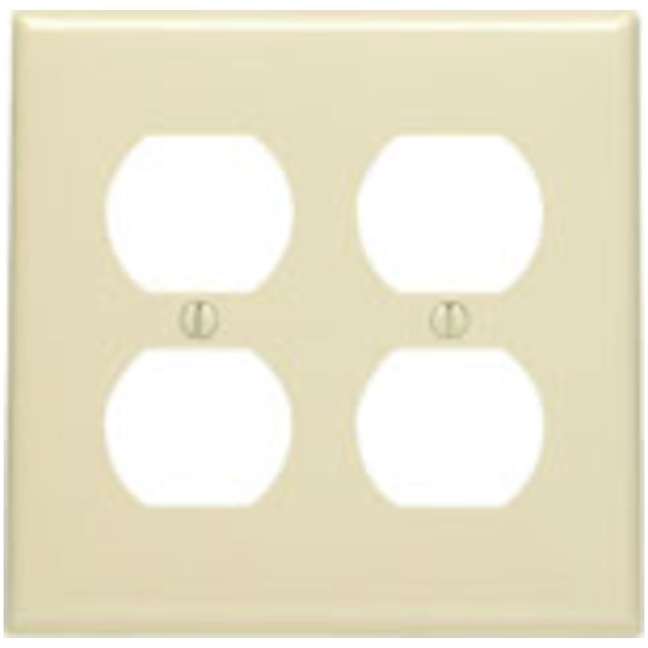 Wall Plate, Duplex Receptacle, 2-Gang, Device Mount, Thermoplastic Nylon, Light Almond
