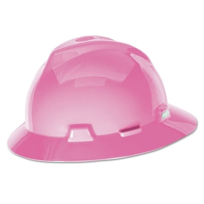 V-Gard Protective Hat, Fas-Trac III, Full Brim Hat, Slotted, Hot Pink