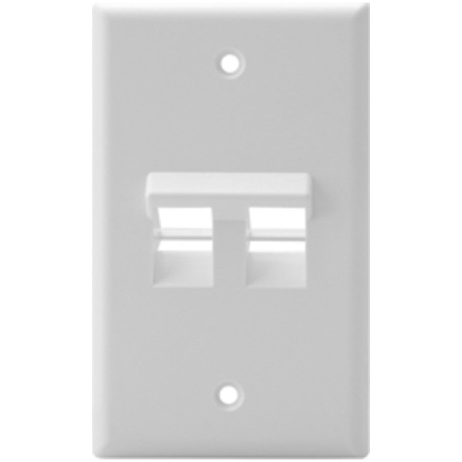 QuickPort Angled Wallplates, 1-Gang, 2-Port, White