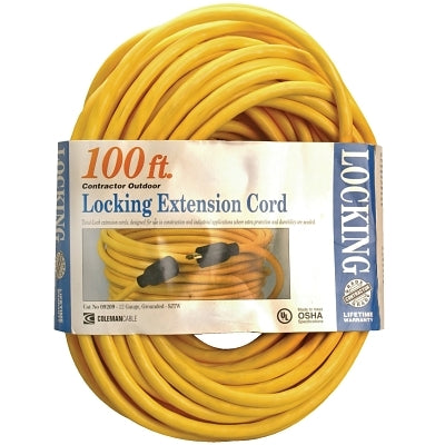 Twist Lock Extension Cord, 100 ft, 1 Outlet