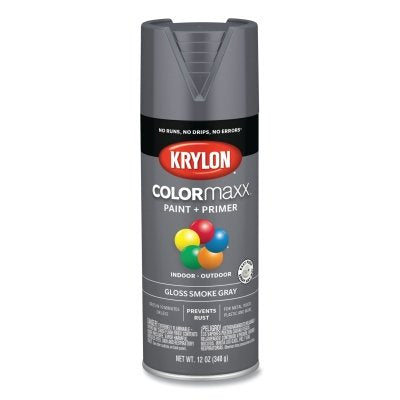 COLORmaxx Paint + Primer Spray Paint, 12 oz, Smoke Gray, Gloss