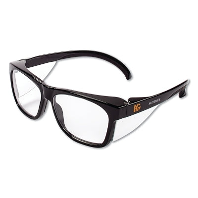 Maverick Safety Glasses, Clear Polycarbonate KleenVision Anti-Fog Lens, Black Frame