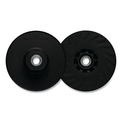 3M 068060-11229 Ribbed Disc Back-Up Pad, 11229, 6 in dia, 10000 RPM, Hard, Black