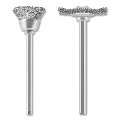 Carbon Steel Brush, Set of 2, 3/4 in and 1/2 in dia, 1.75 L, 15000 RPM