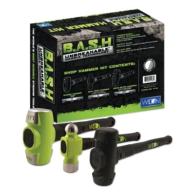 Shop Hammer Kit, 5 lb; 3-1/4 lb; 5-1/2 lb, Rubber/Steel