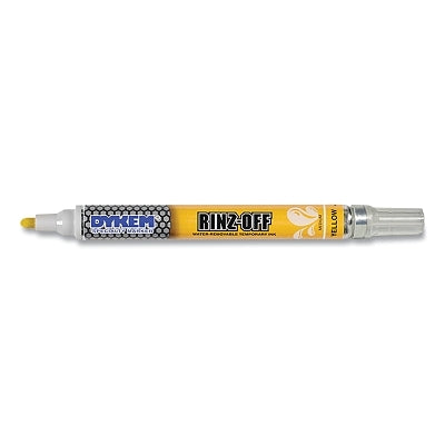 RINZ OFF Water Removable Temporary Marker, Yellow, Medium Tip