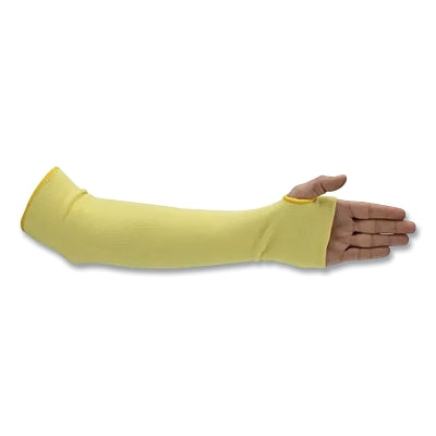 Kevlar Cut Resistant Sleeve, 18 in L, Thumbhole, Yellow