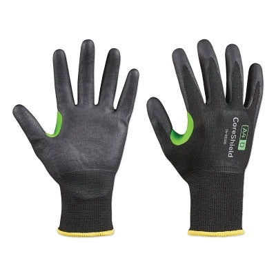 CoreShield A4/D Coated Cut Resistant Gloves, 10/XL, HPPE/Steel, Nitrile Micro-Foam, 18 ga, Black