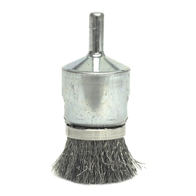 Banded Crimped Wire End Brushes, Steel, 20,000 rpm, 1/2" x 0.006"