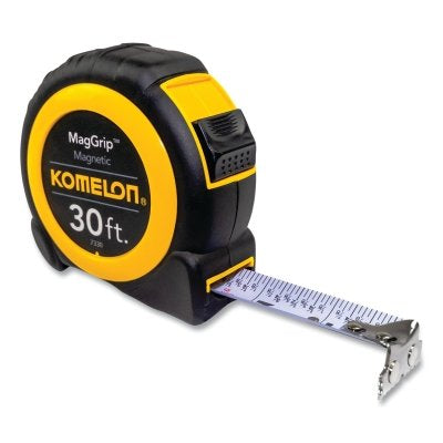 MagGrip Speedmark Tape Measure, 30 ft x 1 in W, Inch, Black/Yellow/White