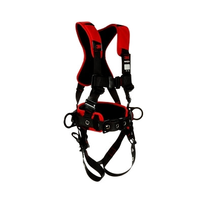 3M 1161310 Protecta Construction Style Positioning Harness, Standard, D-Rings, Leg Buckles, X-Large, Pass-Through Chest Connection
