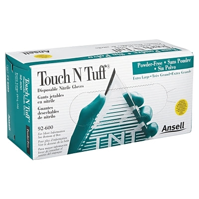 Nitrile Powder-Free Disposable Gloves, Smooth, 5.5 mil Finger/4.9 mil Palm, X-Large, Green