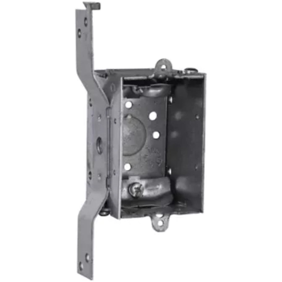 Switch Box, (1) 1/2", S, set 5/8", 2, NM clamps, 2", Steel, Gangable, 10.0 cubic inch capacity