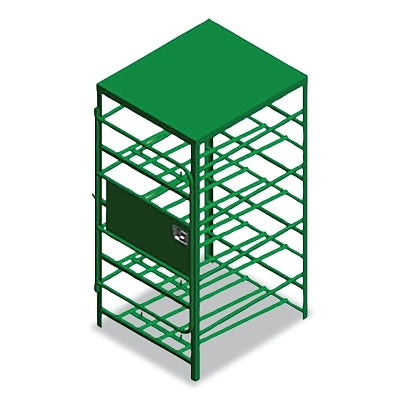 Lockable Cylinder Stand, Holds 8 33 lb Cylinders, 70 in H x 33 in W x 32 in D