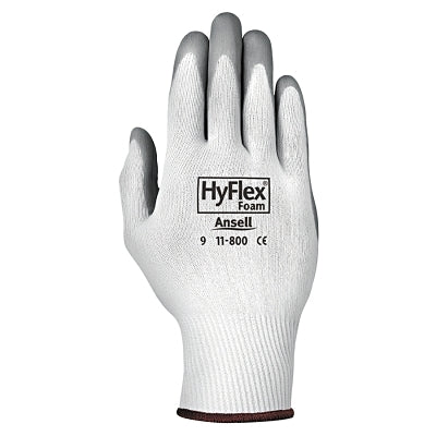 Foam Nitrile Coated Gloves, Size 9, Grey/White, 11-800
