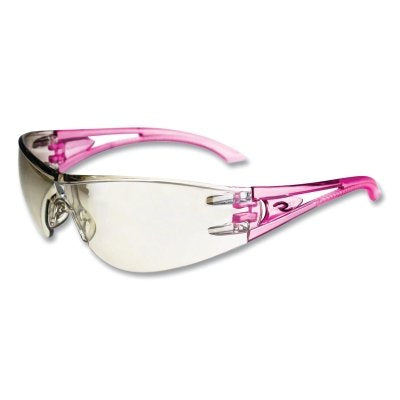 Optima Safety Eyewear, Indoor/Outdoor Lens, Polycarbonate, Uncoated, Pink Frame