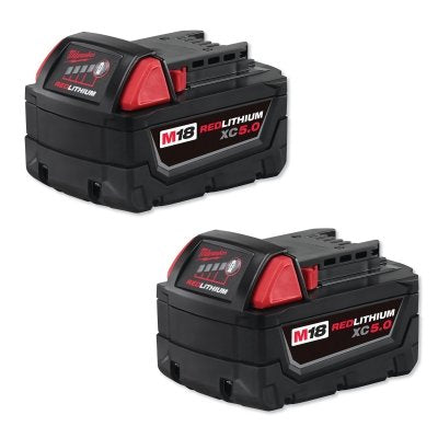 M18 REDLITHIUM XC 5.0 Ah Extended Capacity Battery 2-Pack, 18 V, Lithium-Ion