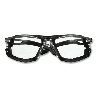3M SF501SGAF-BLK-FM SecureFit 500 Series Protective Eyewear, Foam Seal, PC, Anti-Scratch, Scotchgard Anti-Fog, Clear Lens, Black Plastic Frame