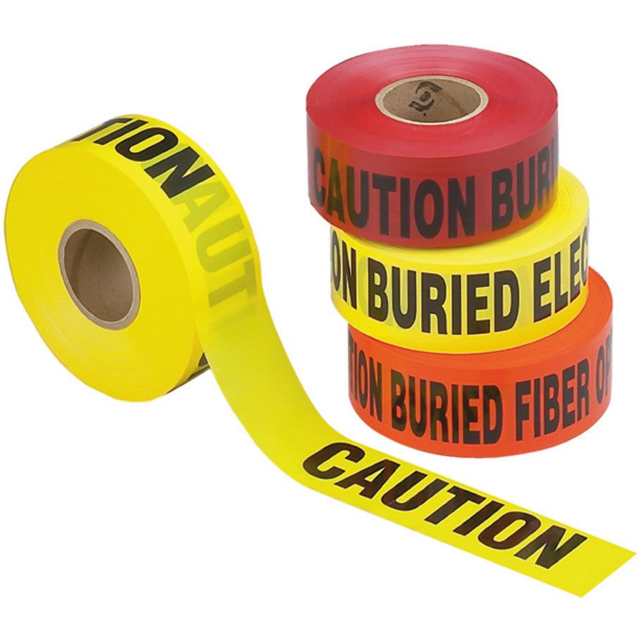 Marking and Warning Tapes and Chains, Polyethylene, Black/Orange