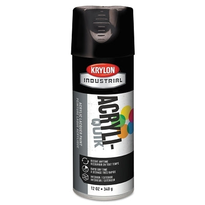 Interior/Exterior Industrial Maintenance Paint, 12 oz Aerosol Can, Glossy Black
