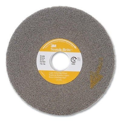 3M 048011-01660 Light Deburring Wheel, 6 in dia x 1 in Arbor, Fine, 6000 RPM, Silicon Carbide