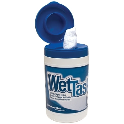 Kimtech Prep Wipes for the WetTask Wiping System, White, 12 in W x 6 in L, 55 Sheets/Roll, Free Canister, Meltblown